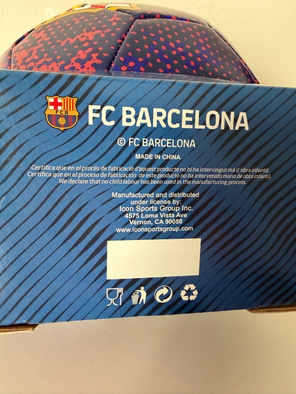 FC Barcelona FCB Logo Soccer Ball in Navy & Pink - Picture 2 of 4